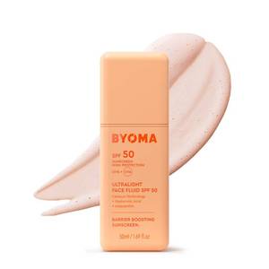 lot 1812 image: BYOMA SPF 50 Face Fluid - Ultra-Lightweight Facial Sunscreen for All Skin Tones - Luminous Glow, No White Cast - SPF Moisturizer Strengthens Skin Barrier - 1.69 fl.oz