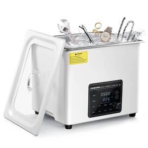 lot 1815 image: Creworks Professional 10L Ultrasonic Cleaner with Degas, 7-Level Power Adjustable Ultrasound Cleaner, 2.6 gal Digital Ultrasonic Cleaning Machine for Tools Parts Instrument &amp Jewelry Glasses, Retail $175