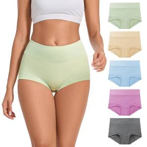 lot 1818 image: ALLBASE womens Cotton Underwear Ladies High Waisted Full Coverage Stretch Plus Size Postpartum Panties Pack of 5, 3X