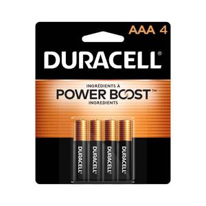 lot 1822 image: Duracell Coppertop AAA Batteries with Power Boost Ingredients, 4 Count Pack Triple A Battery with Long-lasting Power, Alkaline AAA Battery for Household and Office Devices