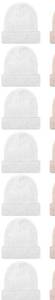 lot 1832 image: Mumucove 10 Pcs Winter Beanie Hats Bulk for Women Men Cozy Knitted Cuffed Skull Cap Soft Ski Hat for Homeless Gift Donation (White)