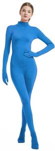 lot 1839 image: Full Bodysuit With Zipper Helper Womens Costume Without Hood Spandex Stretch Zentai Unitard Body Suit (X-Large, Light Blue)