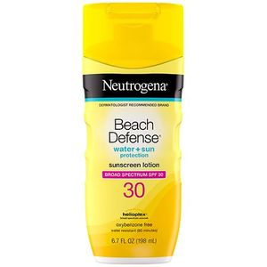 lot 1856 image: Neutrogena Beach Defense Water Plus Sun Protection Sunscreen Broad Spectrum SPF30  LOTION