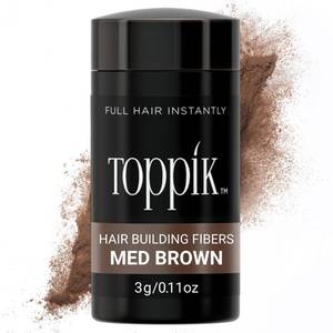 lot 1858 image: Toppik Hair Building Fibers, Medium Brown, 3g Fill In Fine or Thinning Hair, Instantly Thicker, Fuller Looking, 9 Shades for Men & Women, Keratin Protein Formula