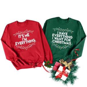 lot 1870 image: Christmas Couples Matching Sweatshirt - Matching Christmas Shirts for His Hers Funny Vacation Outfits Red, XL