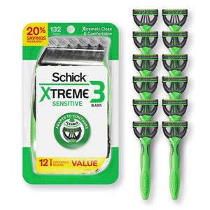 lot 1877 image: Schick Xtreme 3 Original Sensitive Disposable Razors for Men  Disposable Mens Razors for Shaving Sensitive Skin, 12ct
