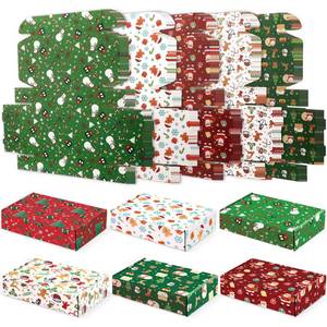 lot 1882 image: ForraFun 30 Pack Christmas Gift Boxes Xmas Shipping Boxes Decorative 6 Designs Empty Recyclable Cardboard Xmas Mix Pattern Christmas Box for Wrapping Holiday Present Business(9 x 6 x 2 in)