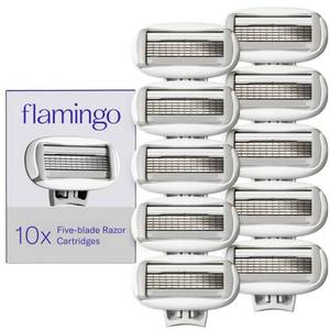 lot 1895 image: Flamingo Womens Original Razor Blade Refill Cartridges for Women - 10 Count - 5-Blade Shaving Razors for Women