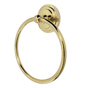 lot 4322 image: Kingston Brass BA2714PB Milano Towel-Ring, 6-Inch, Polished Brass