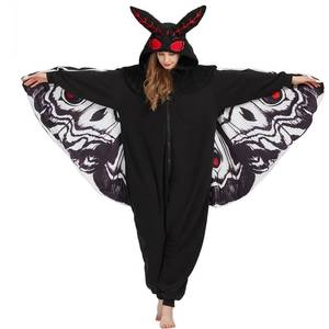 lot 4325 image: MORNINGFLY Mothman Onesie Pajamas Mothman Costume Adult Halloween Onesie Christmas Cosplay Unisex Party Costume, Large