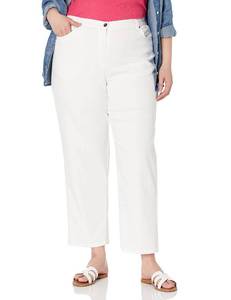 lot 4326 image: Ruby Rd. womens Plus-size Classic 5-pocket Fly Front Denim Jean Pants, White, 16 US