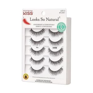 lot 4352 image: KISS Looks So Natural, False Eyelashes, Shy, 12mm, Includes 5 Pairs Of Lashes, Easy to Apply, Reusable Lash Clusters