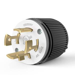 lot 4384 image: ENERLITES NEMA L14-20P Locking Plug Connector for Generator, Twist Lock Male Plug, 20 Amp, 125250 Volt, 3 Pole, 4 Wire Grounding, Industrial Grade Heavy Duty, UL Listed, 66421-BK, Black