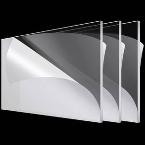 lot 4391 image: Roowest 3 Pcs 24 x 36, 18 Inch Thick Clear Acrylic Sheet Panels Transparent Cast Sheet Plastic Panels with Protective Film Cut to Size Cast Acrylic Board for Craft DIY Projects - Retail $55