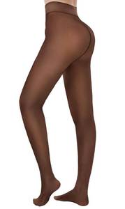 lot 4407 image: HONGTEYA Fleece Lined Tights Women Winter Thermal Leggings Pantyhose Fake Translucent Thick Warm Sheer Tights (US, Alpha, X-Large, Regular, Regular, coffee)
