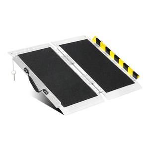 lot 4419 image: 2FT Portable Wheelchair Ramp, Non-Slip Aluminum Folding Handicap Ramp, 800 LBS Capacity Door Threshold Ramps for Home Steps, Scooter Ramps for Car, Doorways, Curbs, Stairs, Cart, Wheel Chair Ramp Step Retail- $91