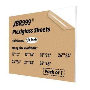 lot 4422 image: JBR999 24x36 Plexiglass Sheets - 14 inch Thick, Clear Cast Acrylic Sheets - 6mm Transparent Plexiglass for Signs, Window Painting, Edge Lighting, Table Top Displays Retail- $40