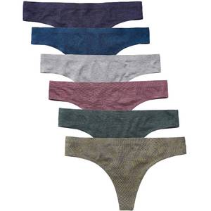 lot 4427 image: Wealurre Womens Cotton Thong Breathable Panties Low Rise Underwear(L,Blue Gold)