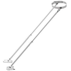 lot 4438 image: Upgraded 6DP-XRB 6 Extended Roof Chimney Bracket Support Kit, Fit for Chimney Stove Pipe from 6 to 13.7 in Diameter, Adjustable Design, Stainless Steel, No Fear of Snowstorms Retail- $76