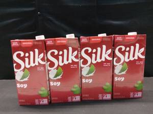 lot 4444 image: 4 pk Silk Soy Milk 32 Oz CARTONS