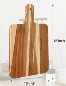 lot 4445 image: Geetery Acacia Wood Cutting Board Bulk Kitchen Wooden Chopping Boards with Handle Serving Tray Charcuterie for Pizza, Bread, Cheese, Fruit, Vegetables Housewarming Gift (16 x 10 Inch)