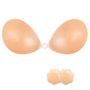 lot 4452 image: NONIO Adhesive Bra Strapless Sticky Invisible Push up Reusable Silicone The Best Off Backless Viscous for Women (US, Cup Band, D, Nude)