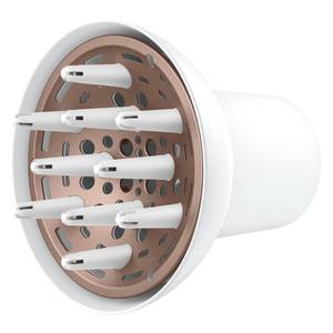 lot 4456 image: Conair Double Ceramic Universal Diffuser Attachment for Hair Dryer, Volumizing Universal Blow Dryer Diffuser for Frizz-Free Curls, Fits Dryers with Nozzles from 1.75 to 2.1, White