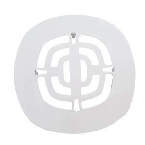 lot 4457 image: Westbrass A316-50 4-12 OD Brass Snap-in Shower Strainer Grid Drain Cover, Powder Coat White