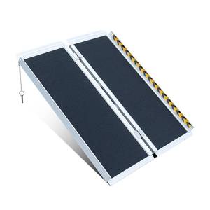lot 4463 image: DumetEisen Portable Wheelchair ramp 3FT,No-Slip Aluminum Folding Handicap Ramp 800lbs Weight capacaity,Wheel Chair ramp for Home Steps,Stairs,car Retail- $90