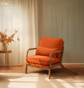 lot 2884 image: Orange vintage arm chair  - Retail $0