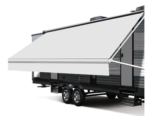 lot 2919 image: RV Awning Fabric Replacement, Upgraded 18.5oz Vinyl Camper Awning Replacement, Universal Outdoor Canopy for Electric and Manual RV Awning (16(Fabric 152), White) - Retail $0