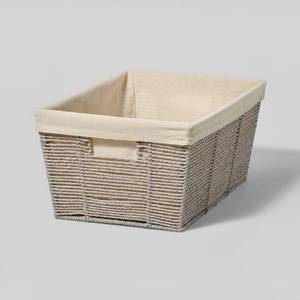 lot 2922 image: 3Pack 17 x 12 x 8 Large Woven Twisted Paper Rope Tapered Basket Gray - Brightroom�� - Retail $97