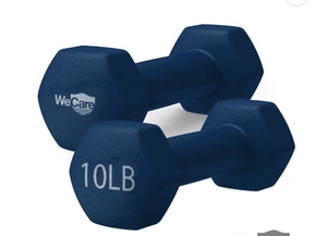 lot 2927 image: 10 lb Blue Neoprene Dumbbells set of 3