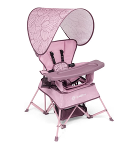 lot 2959 image: Baby Delight Go with Me Venture Portable Chair  Indoor and Outdoor  Sun Canopy  3 Child Growth Stages  Canyon Rose - Retail $0