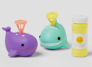 lot 40844 image: Sun Squad Bubble Blower Set with Purple and Blue Toys NWT Sharks Dip N Squeeze