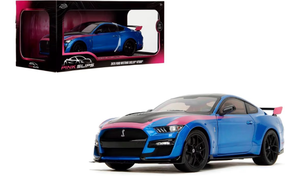 lot 40865 image: Diecast Model Car Compatible for Jada Toys Pink Slips 2020 Ford Mustang Shelby GT500, 118 Scale Blue