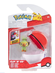 lot 40908 image: Pokemon Clip &amp Go Grookey and Poke Ball - Includes 2 inch Battle Figure and Poke Ball Accessory