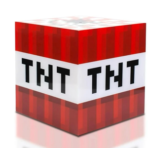 lot 40969 image: Minecraft TNT Block 6 Inch USB LED Cool Night Light Cube Toy for Kids & Gamers