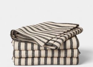lot 40976 image: Threshold Striped Napkins Set - KhakiBlack