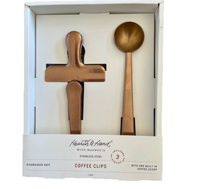 lot 40984 image: Hearth & Hand Copper Coffee Clips with Scoop