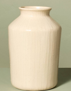 lot 41288 image: 12 Textured Ceramic Decorative Vase - Hearth & Hand with Magnolia