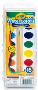 lot 41321 image: Crayola 16-Color Washable Watercolor Paint Set