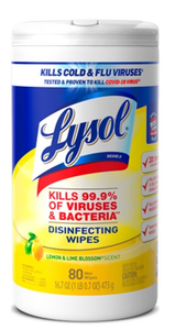 lot 41329 image: Lysol Lemon and Lime Blossom Disinfecting Wipes 80ct