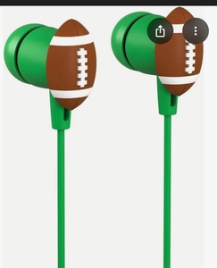 lot 41334 image: Football Shaped Wired Earbuds