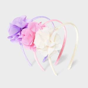 lot 41338 image: Cat & Jack Girls Chiffon Flower Headbands 3-Pack