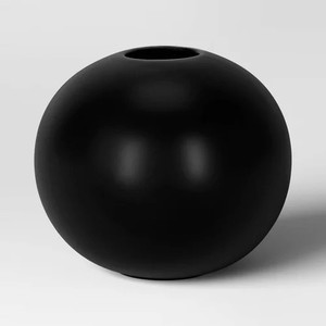 lot 41299 image: Modern Round Black Ceramic Ball Vase