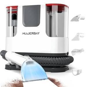 lot 5560 image: Upholstery Carpet Cleaner, MUJERBAY 12Kpa Portable Spot & Stain Cleaner Shampooer, Move with Universal Wheels & Handle, 1.18-inch Deep Cleaning Machine for Couch, Stairs, Car & Messes.Red (Pre Owned) - Retail $110
