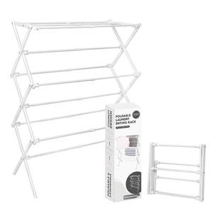 lot 23884 image: ZOES HOMEWARE 2026 Enhanced Clothes Drying Rack  Foldable Drying Rack Clothing for Laundry  Small Collapsible Portable Dryers for Laundry  Use for Indoor & Outdoor  White 37.5x29x12 - Retail $25