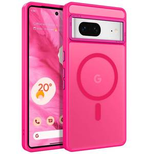 lot 29249 image: BENTOBEN for Google Pixel 7 Case Compatible with Magsafe Translucent Matte Magnetic Pixel 7 Case Magsafe Slim Thin Shockproof Women Men Protective Phone Cases Cover for Google Pixel 7 6.4, Hot Pink - Retail $13