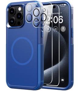 lot 29251 image: Diverbox for iPhone 15 pro case - Compatible with MagSafe with Screen Protector  Shockproof Dropproof Heavy Duty Protection Phone Case for iPhone 15 pro (Blue) - Retail $13